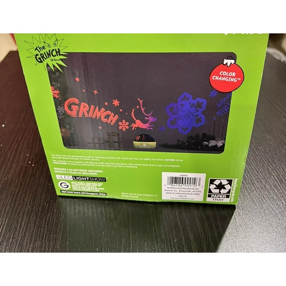 Dr. Seuss  The Grinch‎ Christmas LED Shadow Lights Color Changing - Picture 4 of 5